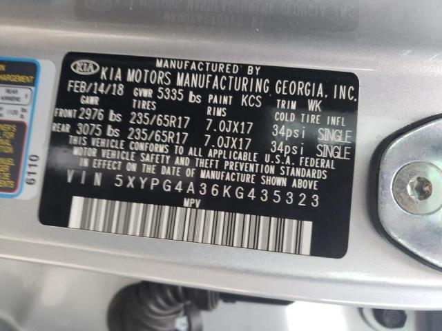 Photo 9 VIN: 5XYPG4A36KG435323 - KIA SORENTO L 