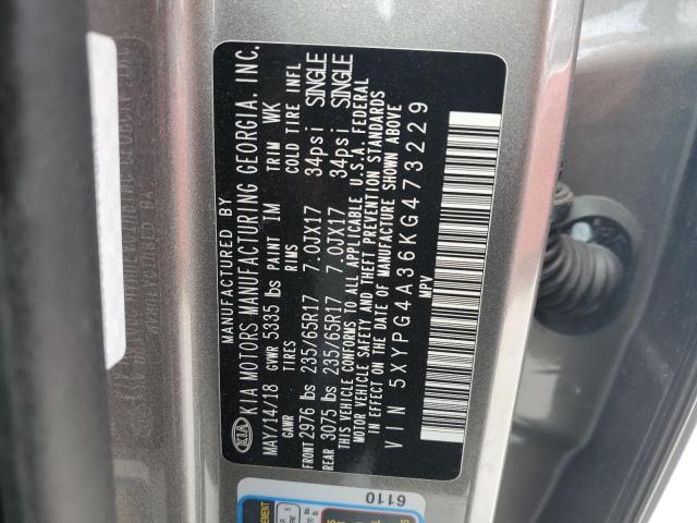 Photo 13 VIN: 5XYPG4A36KG473229 - KIA SORENTO L 