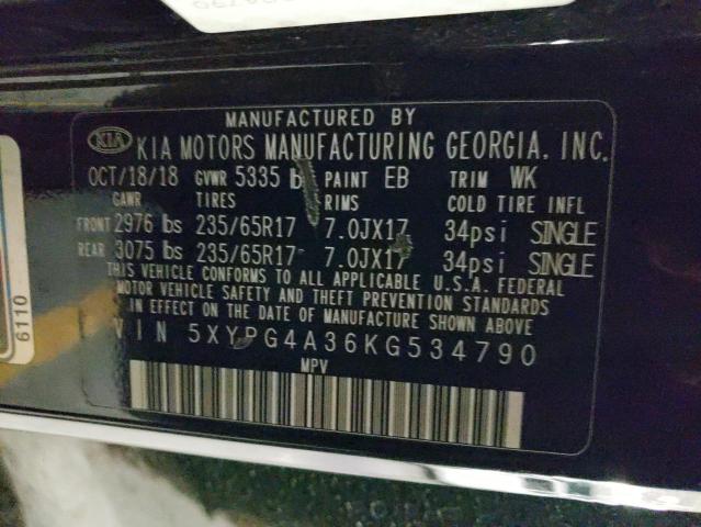 Photo 12 VIN: 5XYPG4A36KG534790 - KIA SORENTO L 