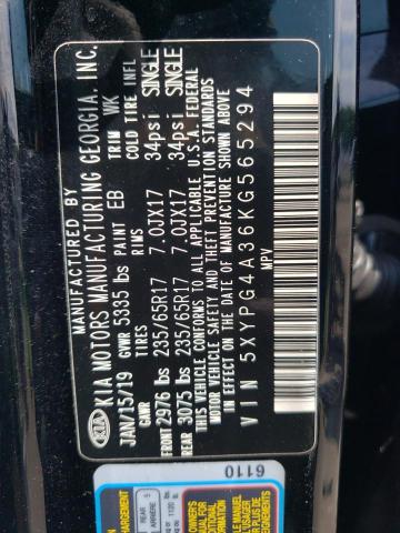 Photo 13 VIN: 5XYPG4A36KG565294 - KIA SORENTO 