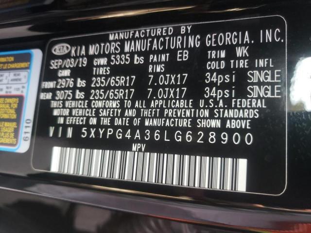 Photo 9 VIN: 5XYPG4A36LG628900 - KIA SORENTO L 