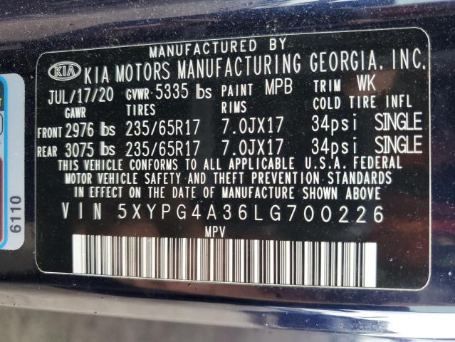 Photo 12 VIN: 5XYPG4A36LG700226 - KIA SORENTO L 