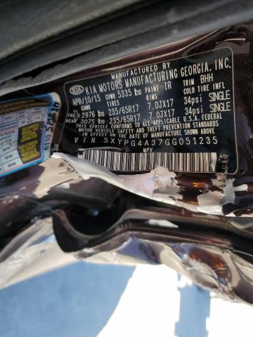 Photo 12 VIN: 5XYPG4A37GG051235 - KIA SORENTO 