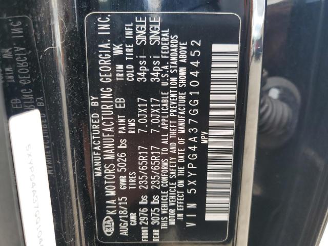 Photo 12 VIN: 5XYPG4A37GG104452 - KIA SORENTO LX 