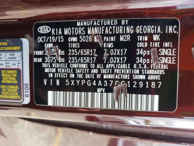 Photo 9 VIN: 5XYPG4A37GG129187 - KIA SORENTO LX 