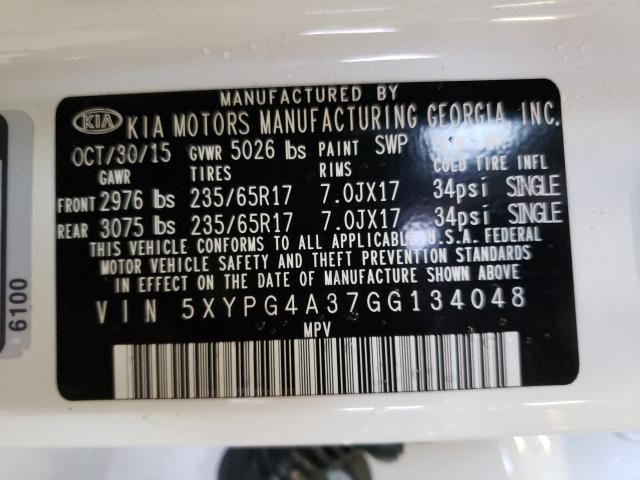 Photo 9 VIN: 5XYPG4A37GG134048 - KIA SORENTO 