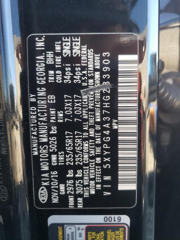 Photo 12 VIN: 5XYPG4A37HG283903 - KIA SORENTO 