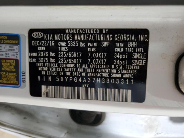 Photo 12 VIN: 5XYPG4A37HG303311 - KIA SORENTO 