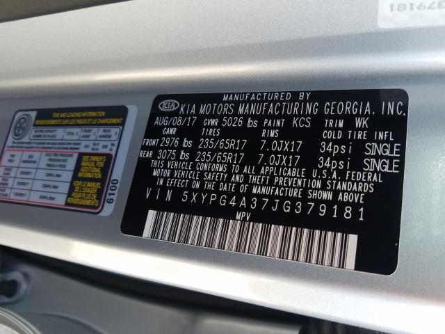 Photo 9 VIN: 5XYPG4A37JG379181 - KIA SORENTO LX 