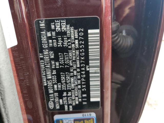 Photo 9 VIN: 5XYPG4A37KG552702 - KIA SORENTO L 