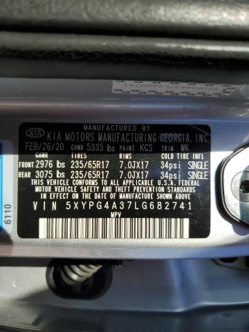 Photo 12 VIN: 5XYPG4A37LG682741 - KIA SORENTO L 