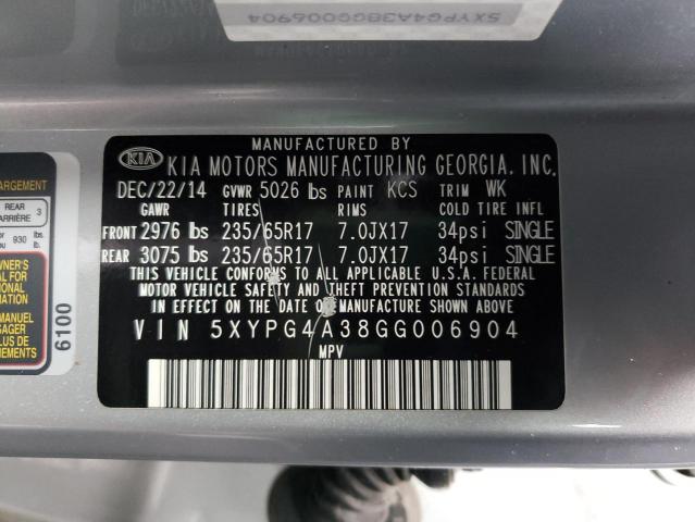 Photo 9 VIN: 5XYPG4A38GG006904 - KIA SORENTO LX 