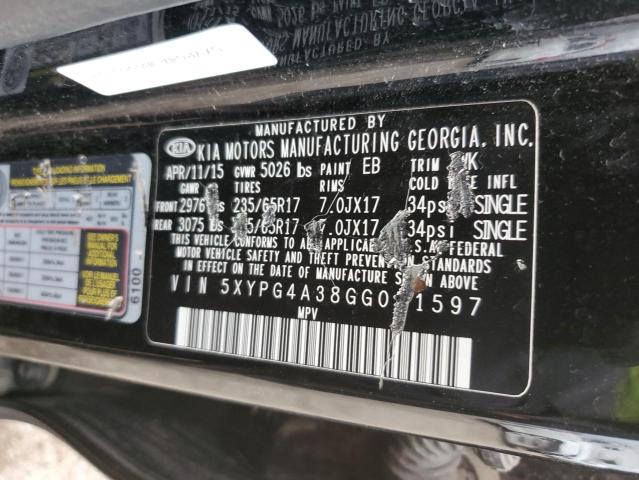 Photo 12 VIN: 5XYPG4A38GG051597 - KIA SORENTO LX 