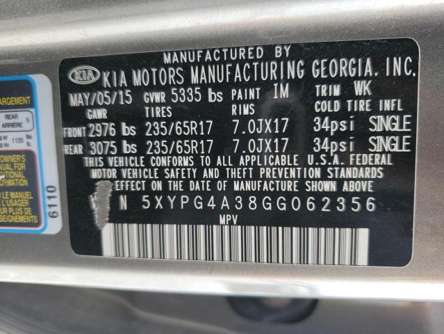 Photo 12 VIN: 5XYPG4A38GG062356 - KIA SORENTO LX 