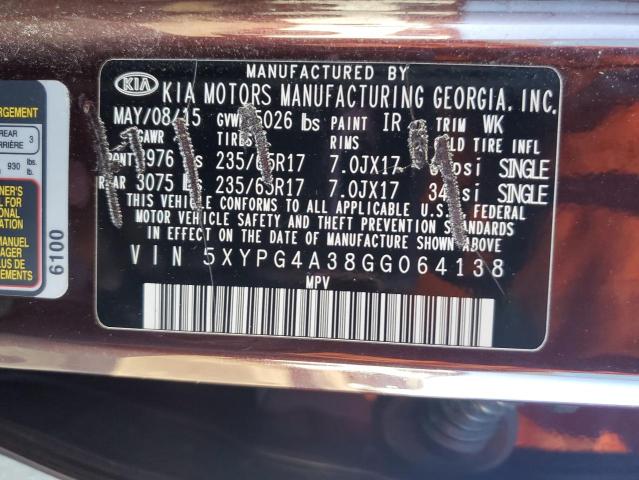 Photo 13 VIN: 5XYPG4A38GG064138 - KIA SORENTO 