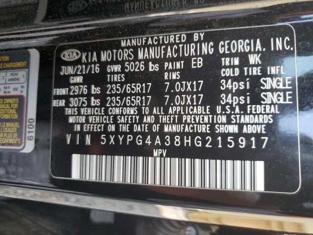 Photo 12 VIN: 5XYPG4A38HG215917 - KIA SORENTO 