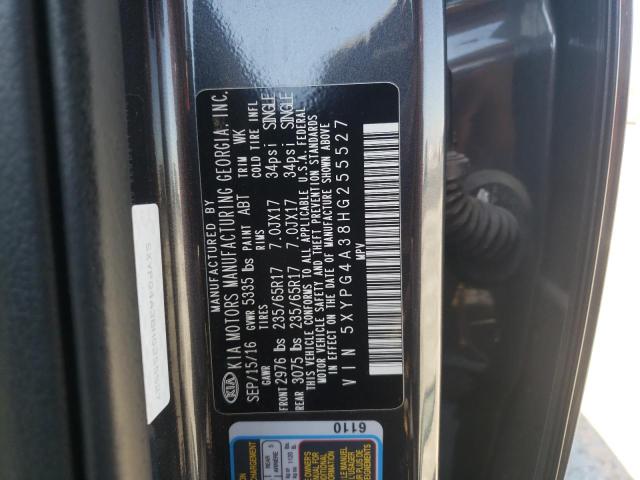 Photo 9 VIN: 5XYPG4A38HG255527 - KIA SORENTO LX 