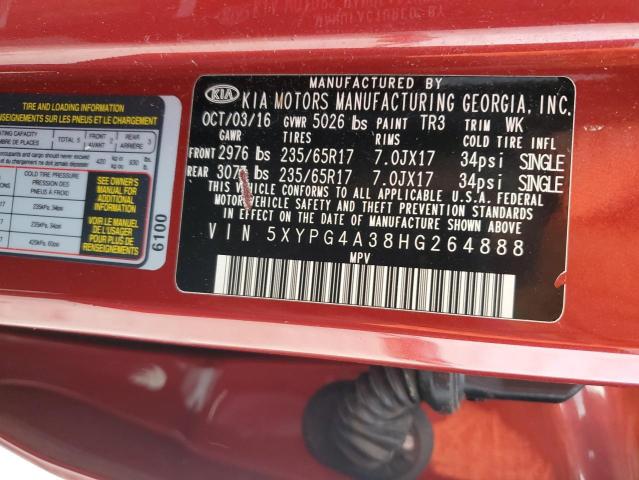 Photo 13 VIN: 5XYPG4A38HG264888 - KIA SORENTO 