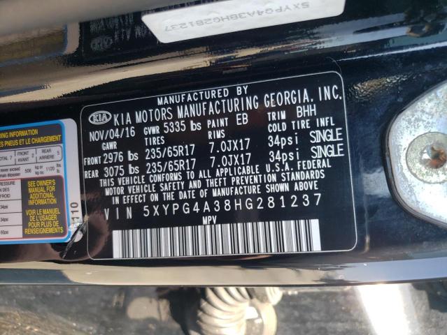 Photo 12 VIN: 5XYPG4A38HG281237 - KIA SORENTO LX 