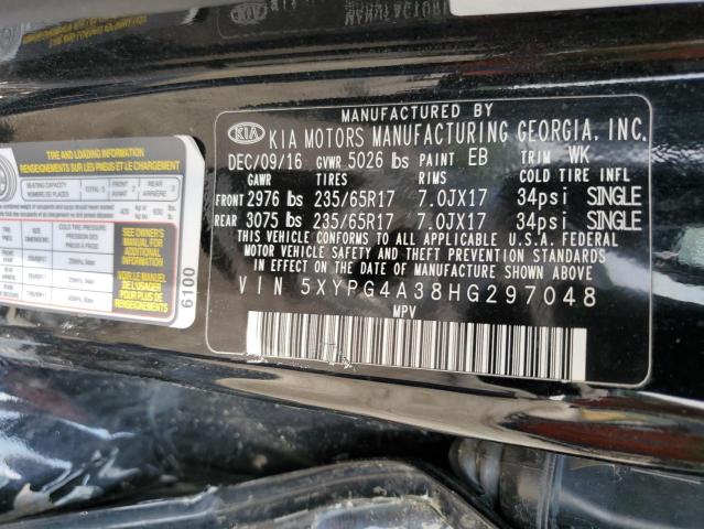 Photo 13 VIN: 5XYPG4A38HG297048 - KIA SORENTO 