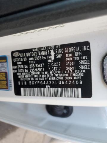 Photo 12 VIN: 5XYPG4A38LG642409 - KIA SORENTO L 