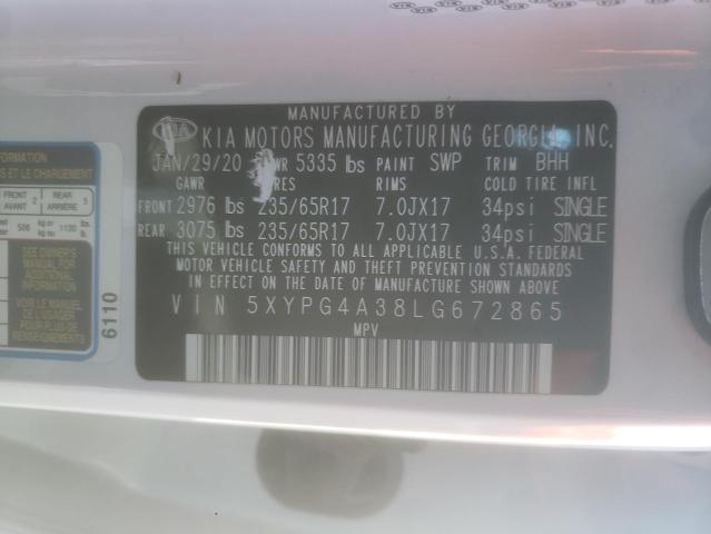 Photo 9 VIN: 5XYPG4A38LG672865 - KIA SORENTO L 