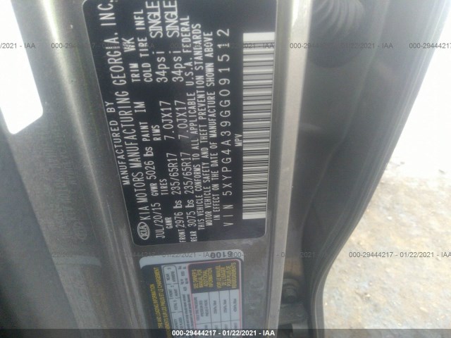 Photo 8 VIN: 5XYPG4A39GG091512 - KIA SORENTO 