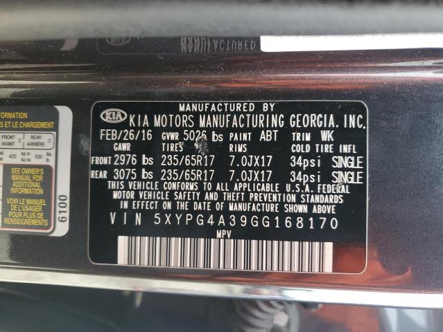 Photo 12 VIN: 5XYPG4A39GG168170 - KIA SORENTO 