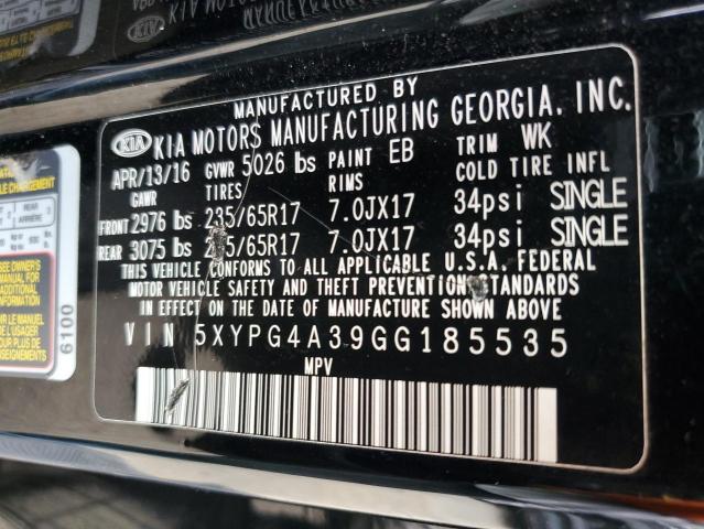 Photo 12 VIN: 5XYPG4A39GG185535 - KIA SORENTO LX 