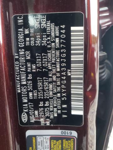 Photo 12 VIN: 5XYPG4A39JG377044 - KIA SORENTO 