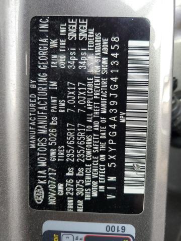 Photo 12 VIN: 5XYPG4A39JG413458 - KIA SORENTO 