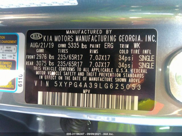 Photo 8 VIN: 5XYPG4A39LG625053 - KIA SORENTO 