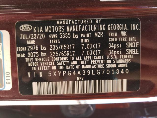 Photo 9 VIN: 5XYPG4A39LG701340 - KIA SORENTO L 