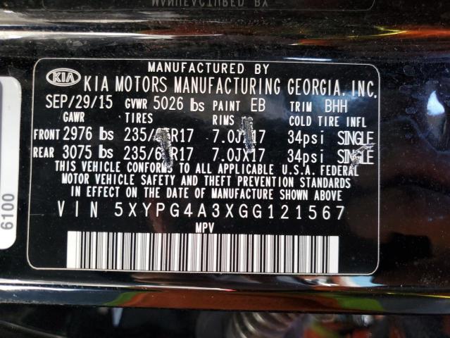 Photo 11 VIN: 5XYPG4A3XGG121567 - KIA SORENTO 