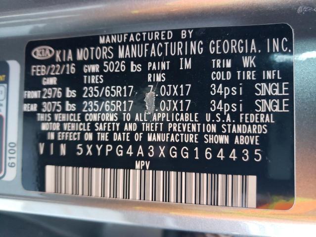 Photo 9 VIN: 5XYPG4A3XGG164435 - KIA SORENTO 