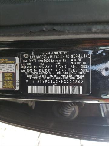 Photo 9 VIN: 5XYPG4A3XHG202862 - KIA SORENTO LX 