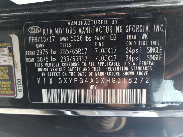 Photo 9 VIN: 5XYPG4A3XHG318272 - KIA SORENTO 