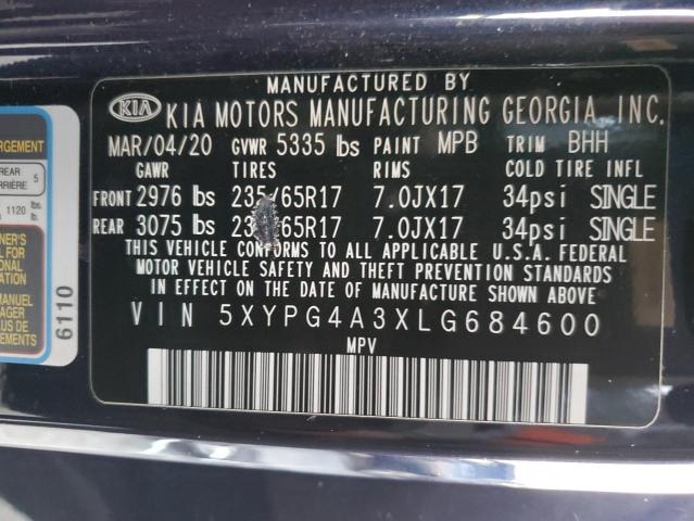 Photo 12 VIN: 5XYPG4A3XLG684600 - KIA SORENTO 