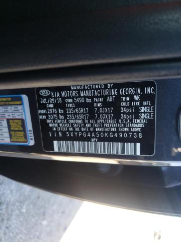 Photo 9 VIN: 5XYPG4A50KG490738 - KIA SORENTO LX 