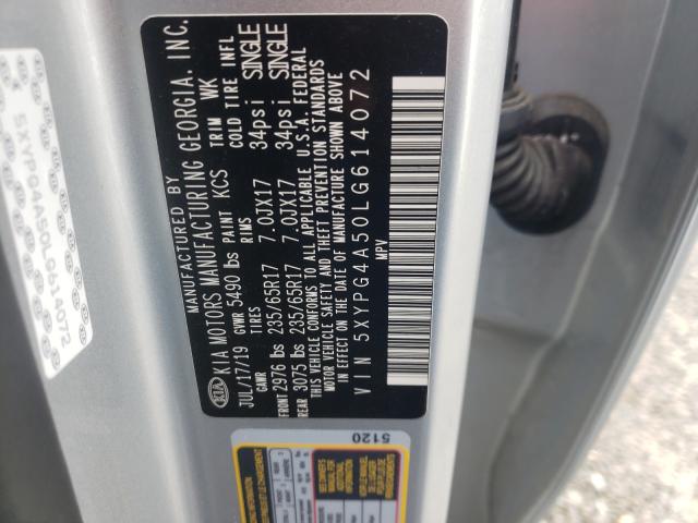 Photo 9 VIN: 5XYPG4A50LG614072 - KIA SORENTO S 