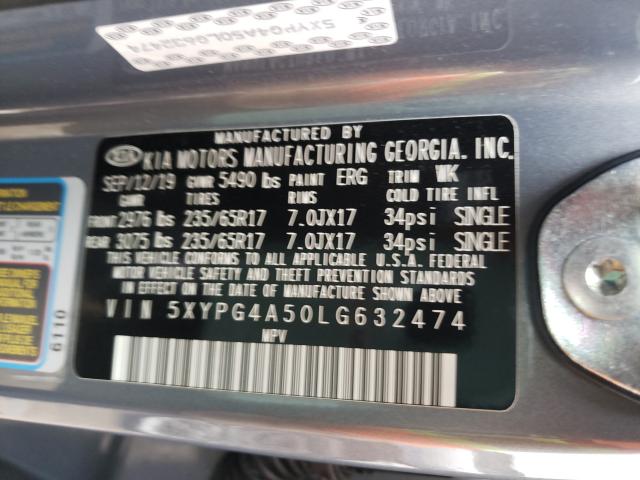 Photo 9 VIN: 5XYPG4A50LG632474 - KIA SORENTO S 