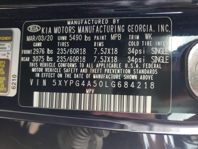 Photo 9 VIN: 5XYPG4A50LG684218 - KIA SORENTO S 