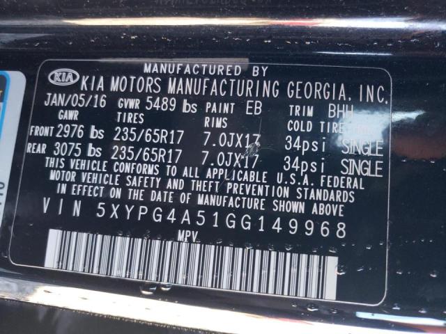 Photo 9 VIN: 5XYPG4A51GG149968 - KIA SORENTO LX 