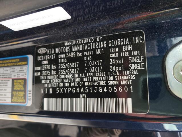 Photo 12 VIN: 5XYPG4A51JG405601 - KIA SORENTO 