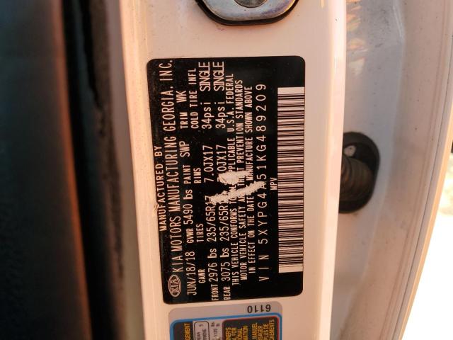 Photo 12 VIN: 5XYPG4A51KG489209 - KIA SORENTO LX 