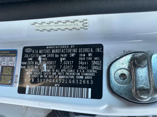 Photo 9 VIN: 5XYPG4A52LG612663 - KIA SORENTO S 