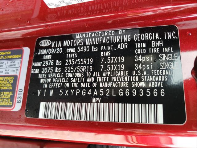 Photo 9 VIN: 5XYPG4A52LG693566 - KIA SORENTO S 