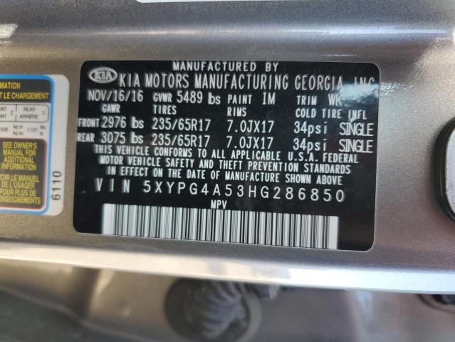 Photo 12 VIN: 5XYPG4A53HG286850 - KIA SORENTO LX 