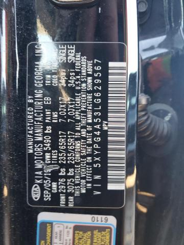 Photo 11 VIN: 5XYPG4A53LG629567 - KIA SORENTO 