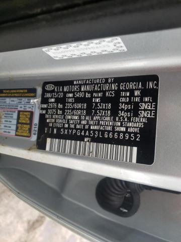 Photo 9 VIN: 5XYPG4A53LG668952 - KIA SORENTO S 